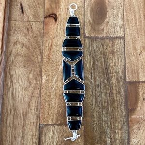 7.0” sterling and Onyx bracelet